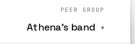 The peer group selector reading ‘Athena’s band’.